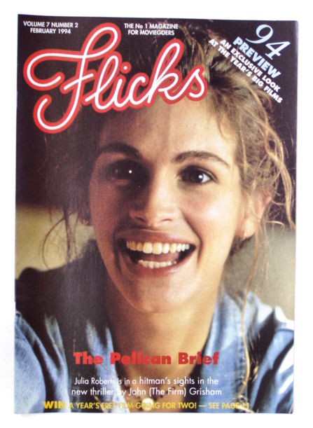 FLICKS Magazine Julia Roberts, Tom Hanks, Liam Neeson, Madeleine Stowe (Feb 1994)