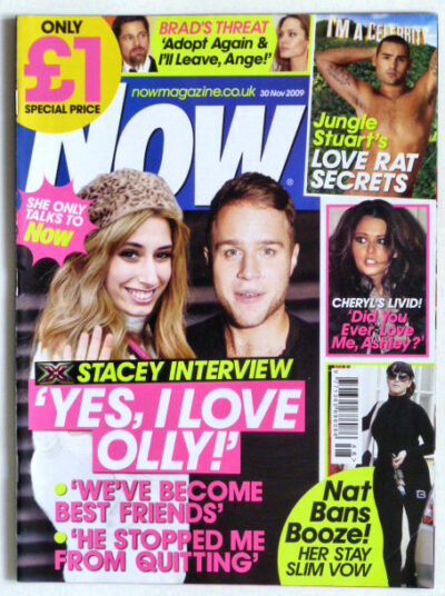 NOW Magazine 30 Nov 2009 Stacey Solomon & Olly Murs, Westlife, Jordan, Samantha Fox