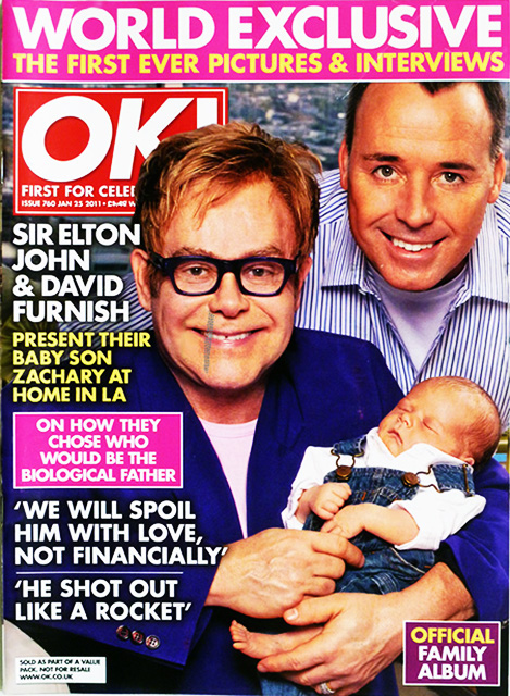 OK! Magazine Issue 760 Elton John & David Furnish, Jordan, Abbey Clancy (January 25, 2011)