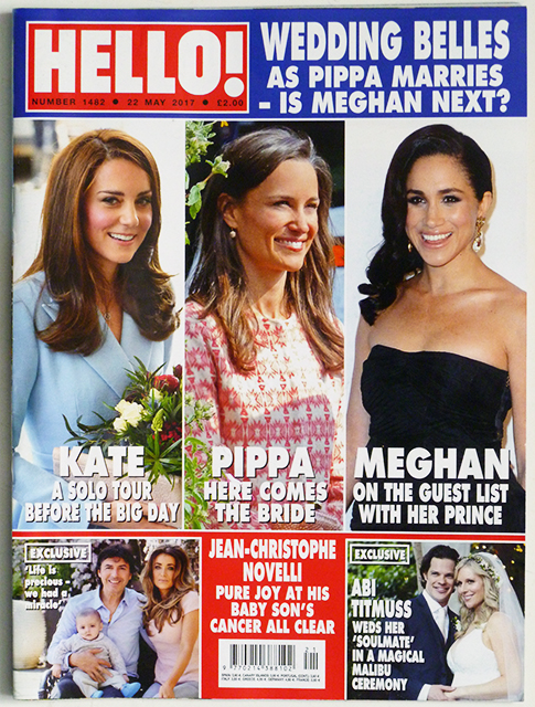 HELLO! Magazine Issue 1482 Kate & Pippa, Meghan Markle, Abi Titmuss (22 May 2017)