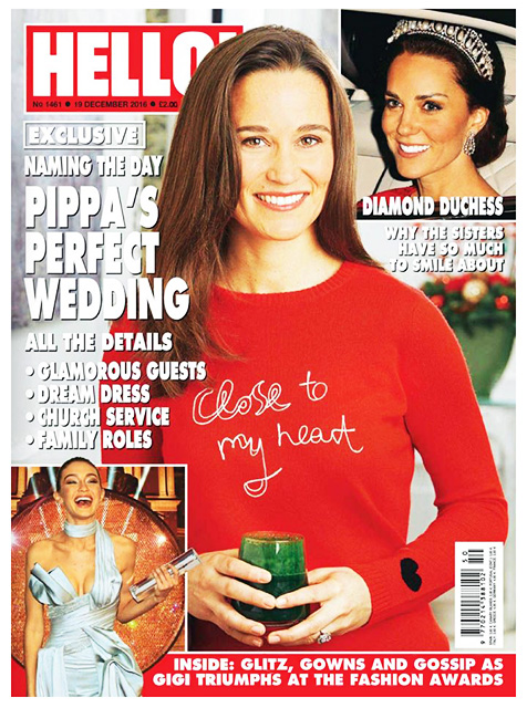 HELLO! Magazine Issue 1461 Pippa Middleton, Beckhams, Claire Sweeney (19 December 2016)