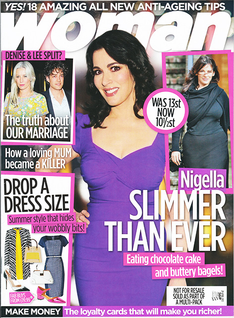 WOMAN Magazine Nigella Lawson, Sarah Parish (29 Apr 2013)
