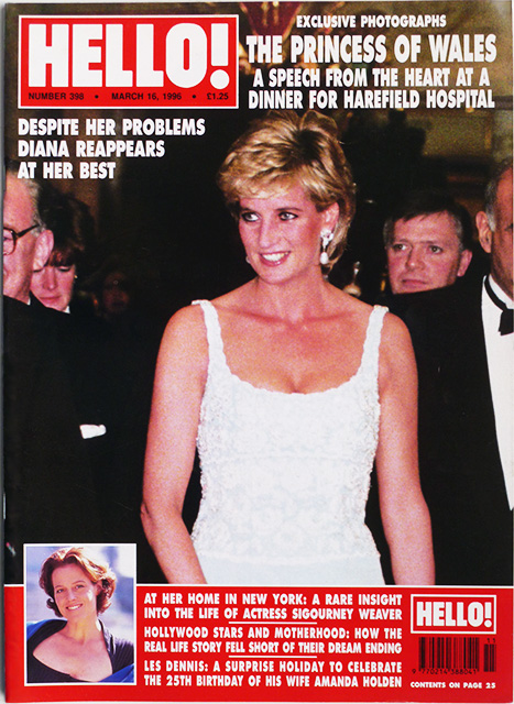 HELLO! Magazine Issue 398 Princess Diana, Marianne Faithfull, Sigourney Weaver, Paul Michael Glaser (March 16, 1996)