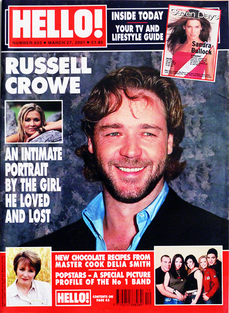 HELLO! Magazine Issue 655 Russell Crowe, Popstars, Jonathan Aitken (March 27, 2001)