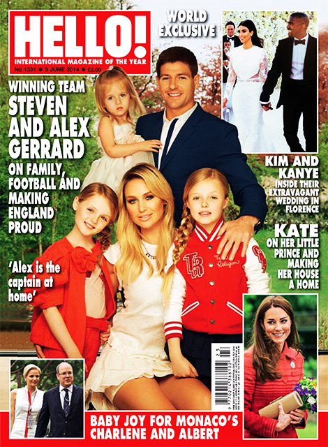HELLO! Magazine Issue 1331 Steven & Alex Gerrard, Kim Kardashian & Kanye Wedding (9 June 2014)