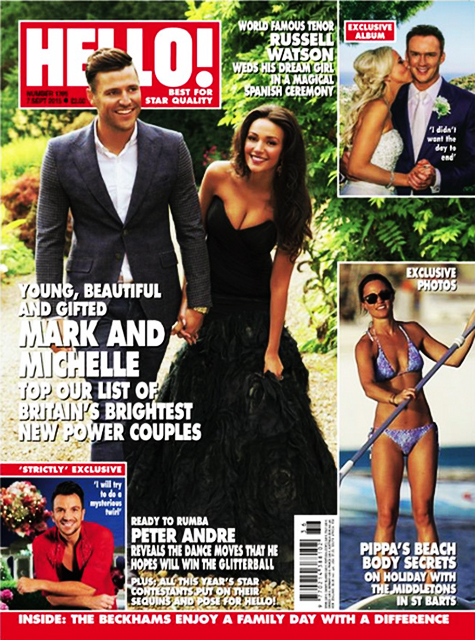 HELLO! Magazine Issue 1395 Mark Wright & Michelle Keegan, Russell Watson, Pippa Middleton (7 September 2015)