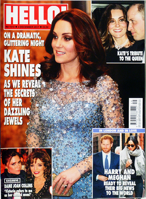 HELLO! Magazine Issue 1510 Kate & William, Victoria's Secret, Harry & Meghan (4 December 2017)