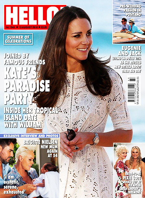 HELLO! Magazine Issue 1545 William & Kate, Brigitte Nielsen, Sarah Lindsay (13 August 2018)