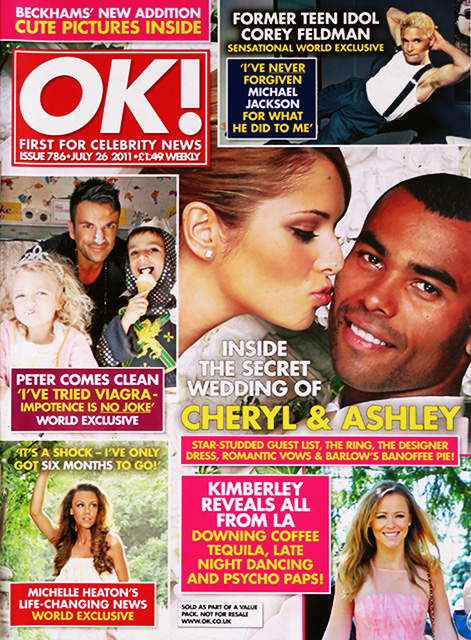 OK! Magazine Issue 786 Cheryl & Ashley, Adele, JLS, Corey Feldman, Peter Andre (July 26, 2011)