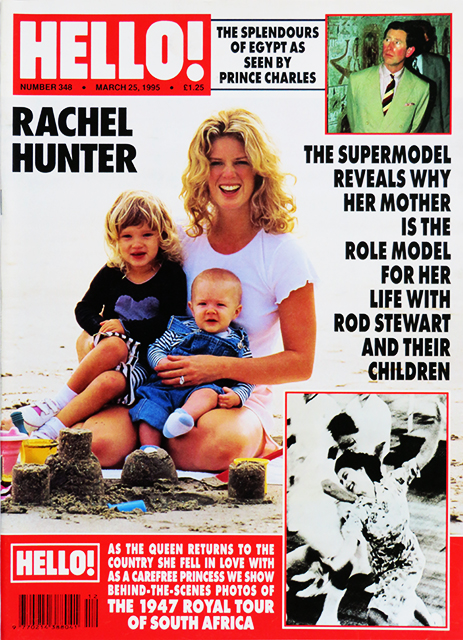 HELLO! Magazine Issue 348 Rachel Hunter, The Queen, Prince Charles, Anthony Quinn (March 25, 1995)