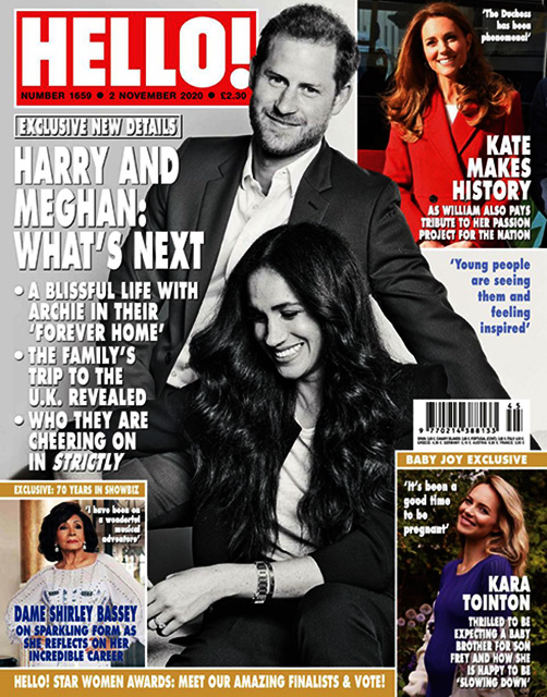 HELLO! Magazine Issue 1659 Harry & Meghan, William & Kate, Shirley Bassey (2 November 2020)