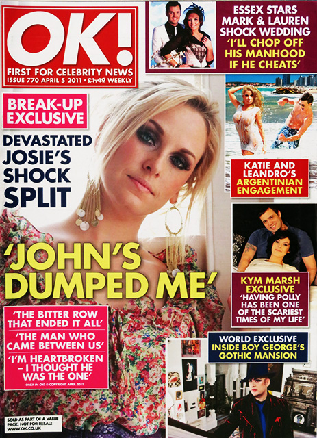 OK! Magazine Issue 770 Josie Gibson, Boy George, Katie & Leandro, Mark Wright & Lauren (April 5, 2011)