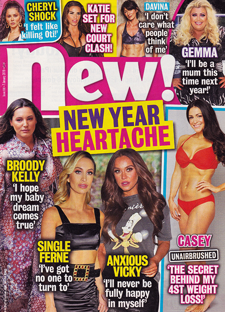 New! Magazine Issue 808 Kelly Brook, Ferne, Vicky, Casey (7 January 2019)