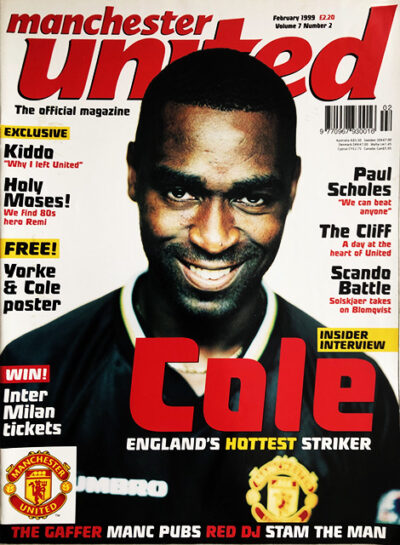 MANCHESTER UNITED Official Magazine Andrew Cole (February 1999 ...
