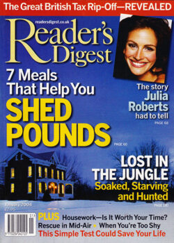Reader's Digest Magazine Julia Roberts, Elaine Page (January 2004)