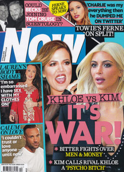 NOW Magazine Khloe v Kim Kardashian, Vicky Pattison, Calum Best (23 March 2015)