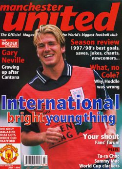 MANCHESTER UNITED Official Magazine David Beckham, Gary Neville (July 1998)