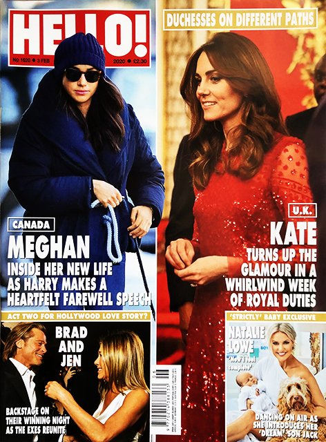HELLO! Magazine Issue 1620 Meghan & Kate, Brad Pitt & Jen, William & Harry (3 February 2020)