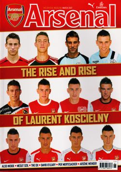 ARSENAL Magazine March 2017 Laurent Koscielny, Danny Welbeck, Arsene Wenger