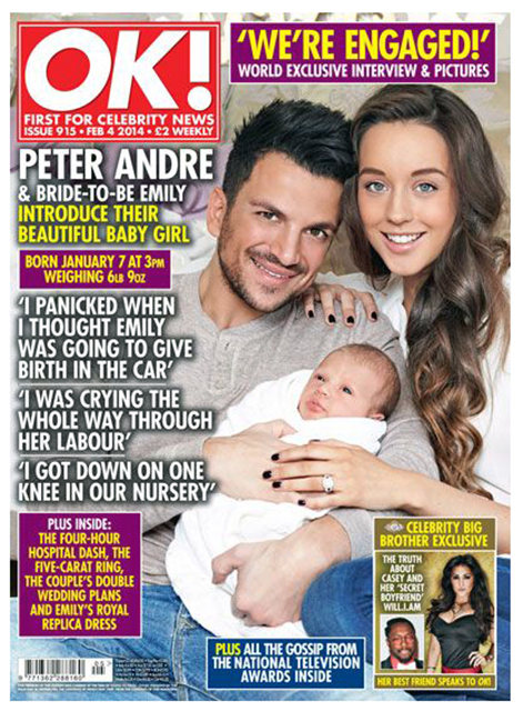 OK! Magazine Issue 915 Peter Andre & Emily, National TV Awards, Ray Quinn, Abbey Clancy (Feb 4, 2014)